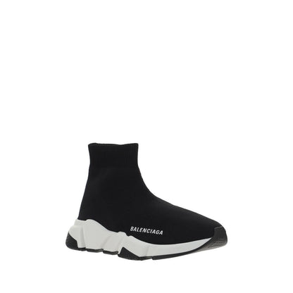 Black Polyester Athletic Sneakers
