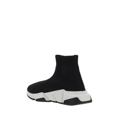 Black Polyester Athletic Sneakers