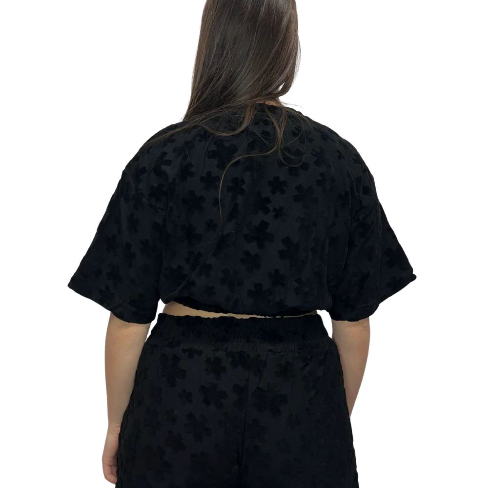 Black Cotton Women Sweater