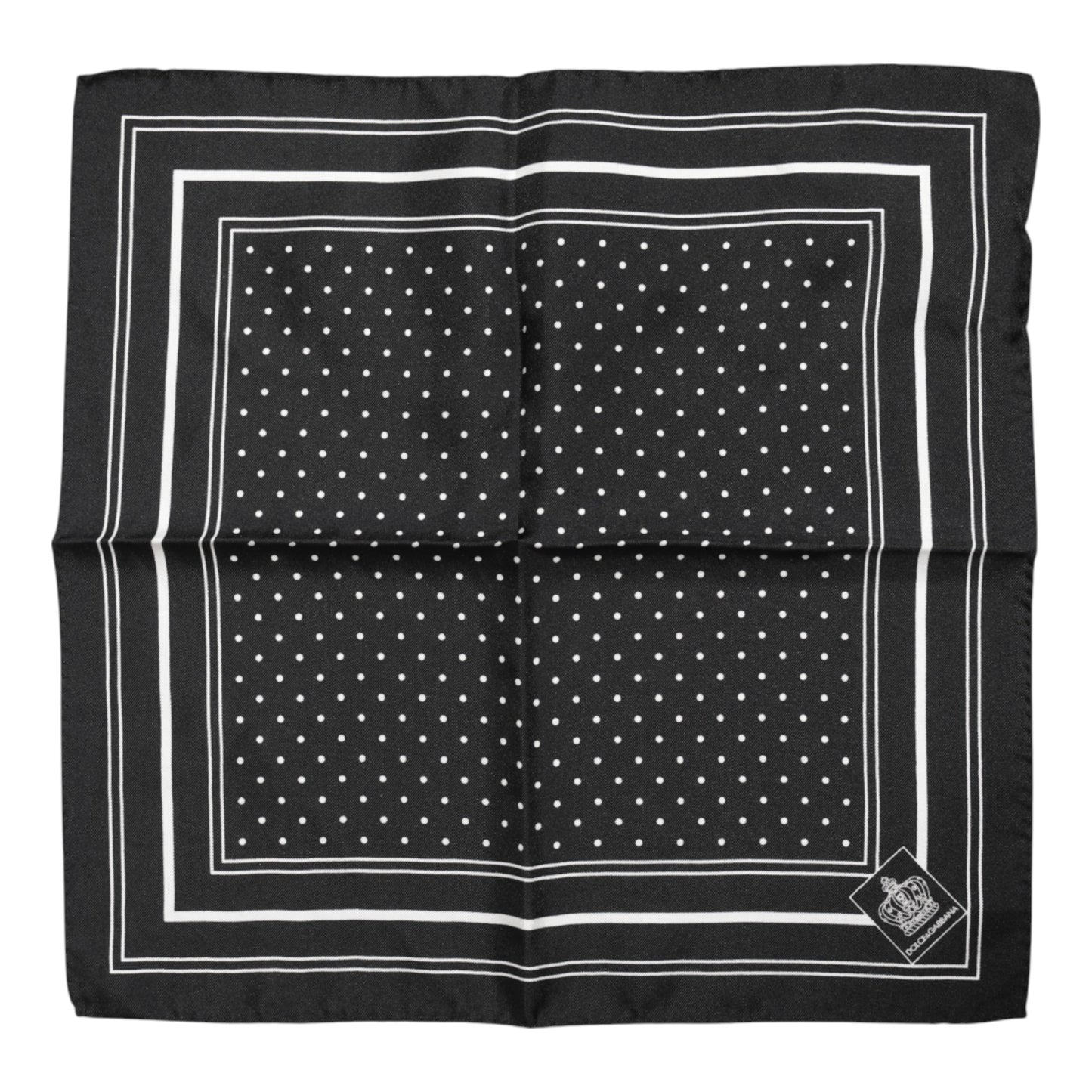 Black White Polka Dot Men Foulard Scarf