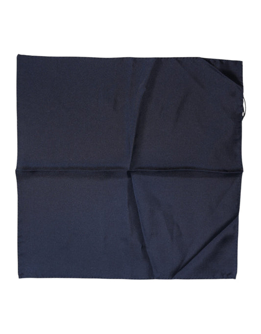 Dark Blue Silk Square Men Foulard Scarf