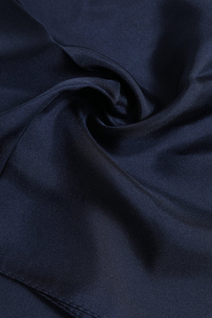 Dark Blue Silk Square Men Foulard Scarf