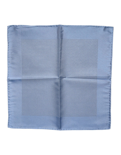 Light Blue Silk Square Men Foulard Scarf