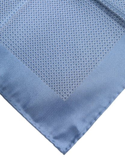Light Blue Silk Square Men Foulard Scarf