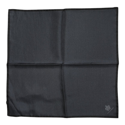 Dark Gray DG Crown Silk Square Foulard Scarf