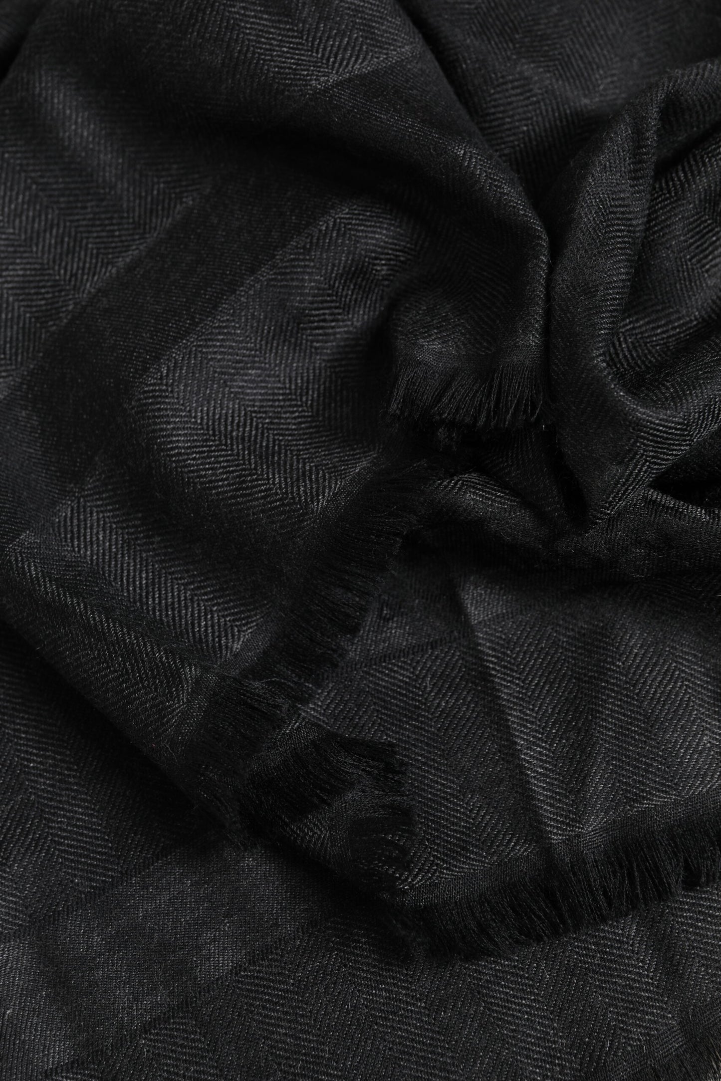 Dark Gray Cashmere Fringes Neck Warmer Scarf