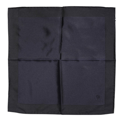 Dark Blue Silk Square Men Foulard Scarf