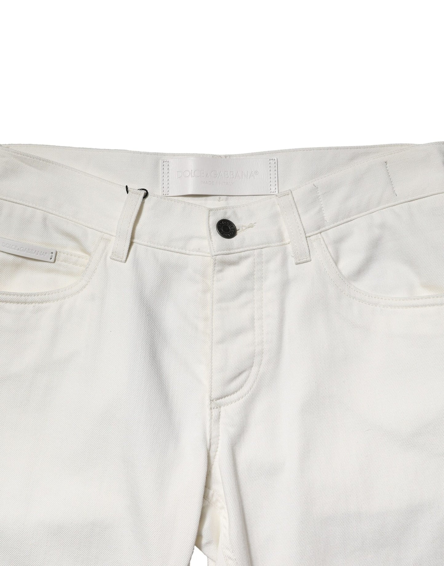White Cotton Skinny Men Denim Jeans