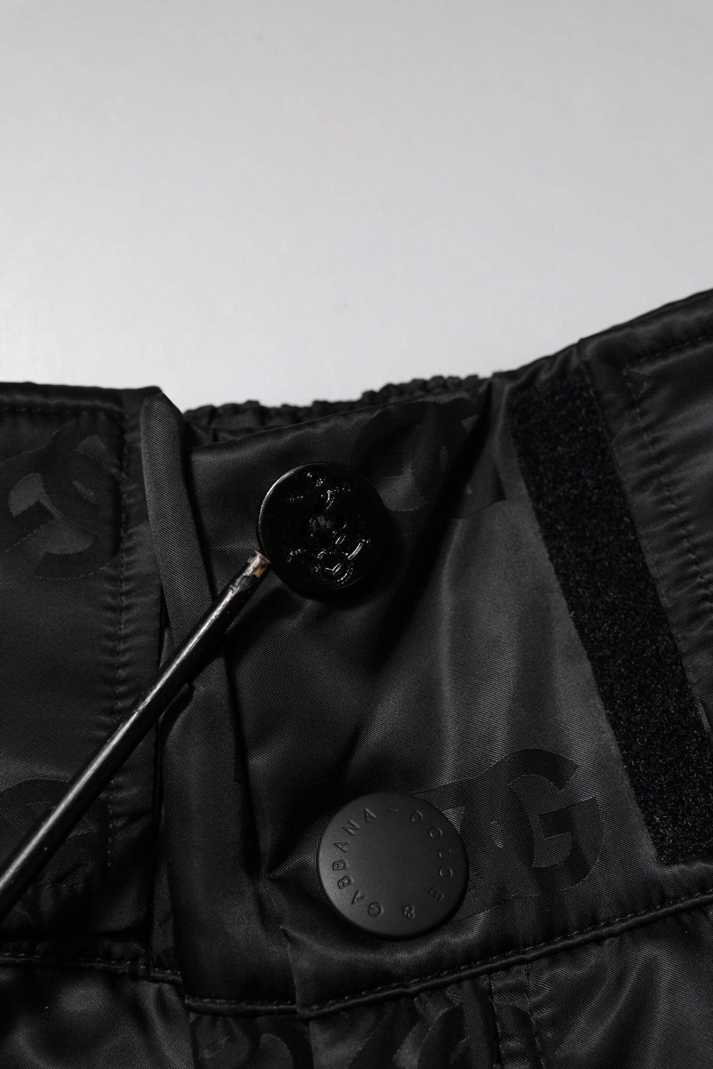 Black Nylon DG Logo Straight Pants