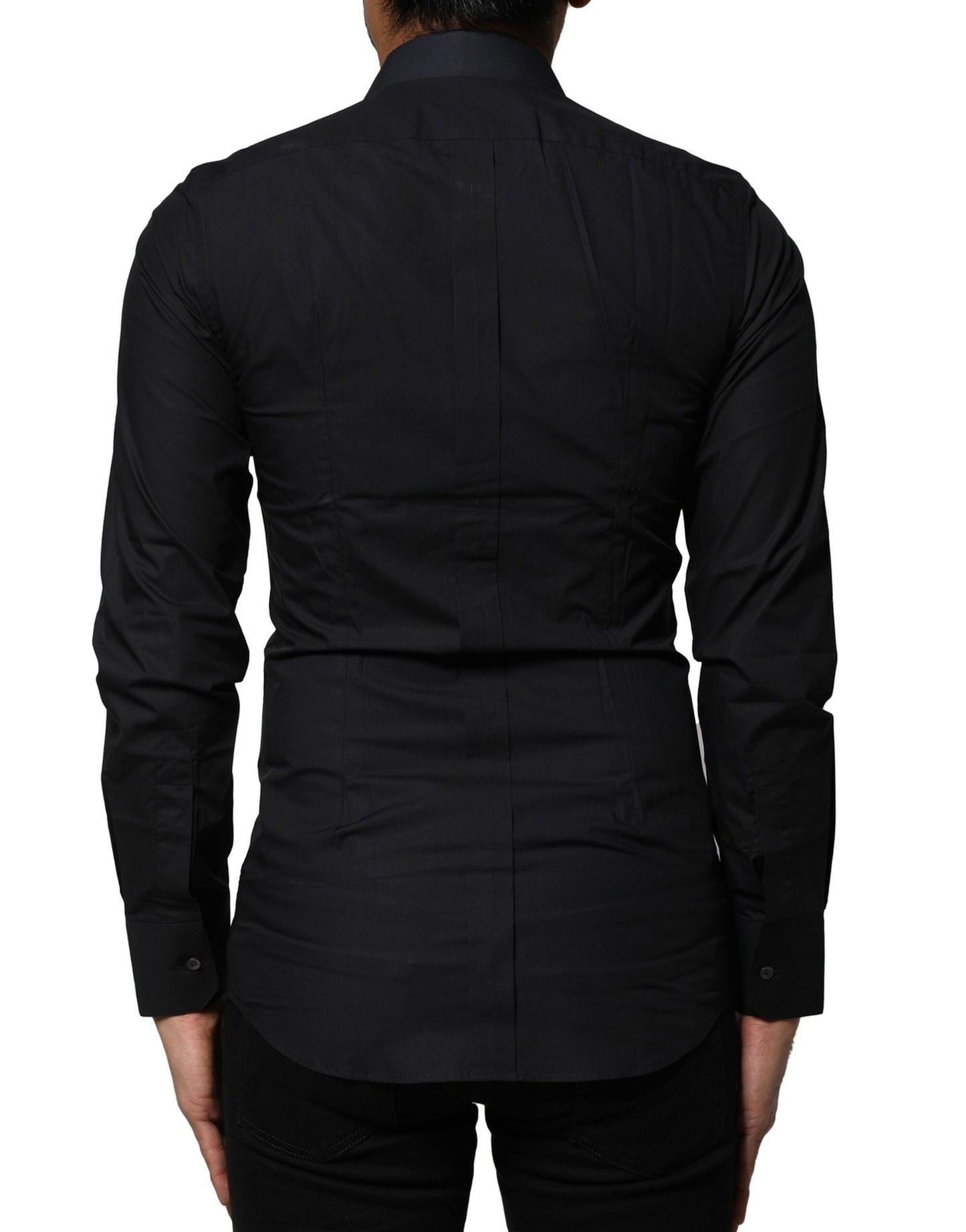Black Cotton GOLD Long Sleeves Dress Shirt