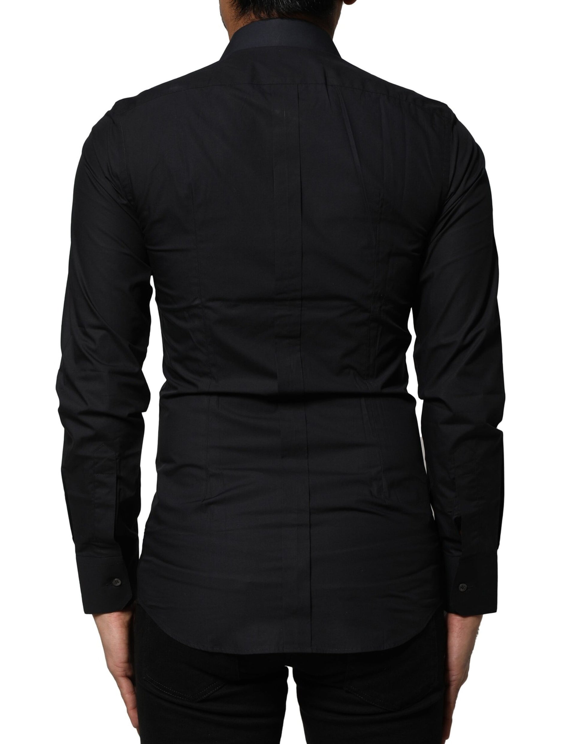 Black Cotton GOLD Long Sleeves Dress Shirt