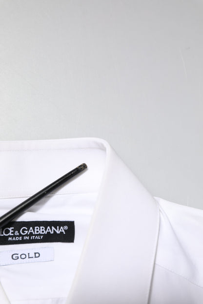 White GOLD Embroidery Detailed Dress Shirt