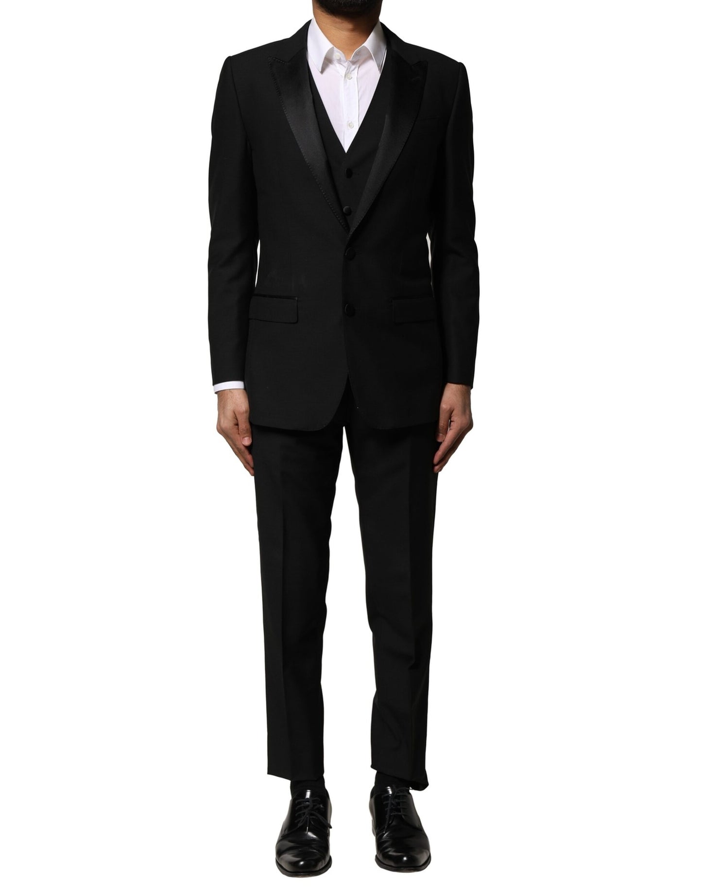 Black Wool 3 Piece Single Breasted Suit