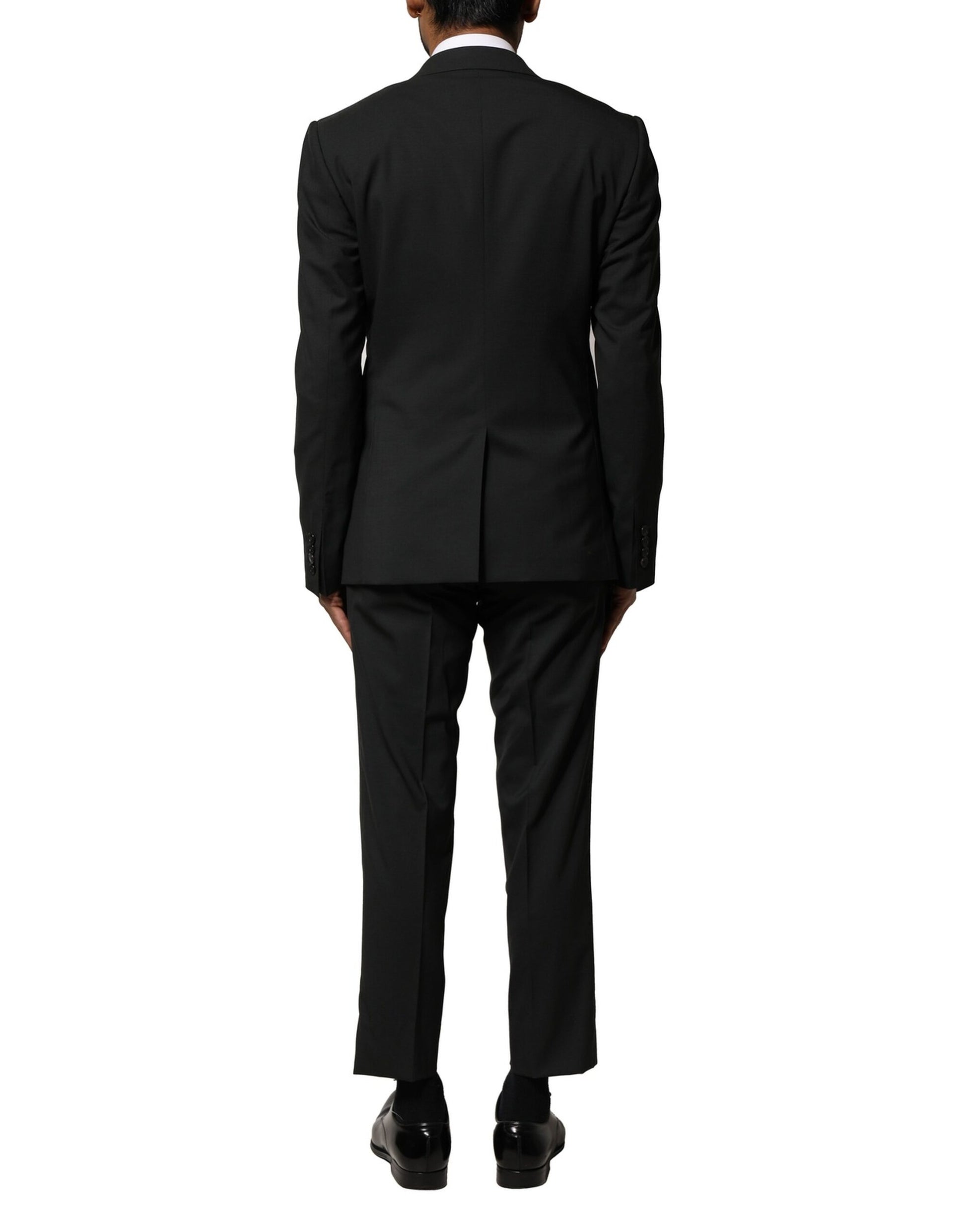 Black Wool 2 Piece Single Breasted Suit