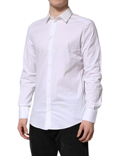 White GOLD Cotton Collared Dress Shirt Top