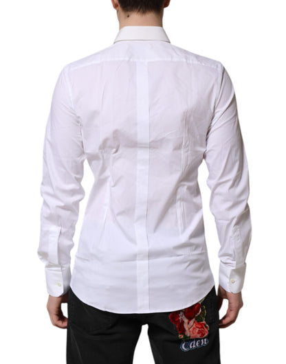 White GOLD Cotton Collared Dress Shirt Top