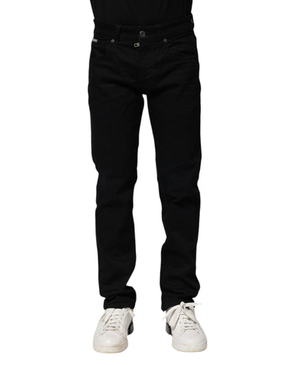 Black Cotton Skinny Denim Jeans
