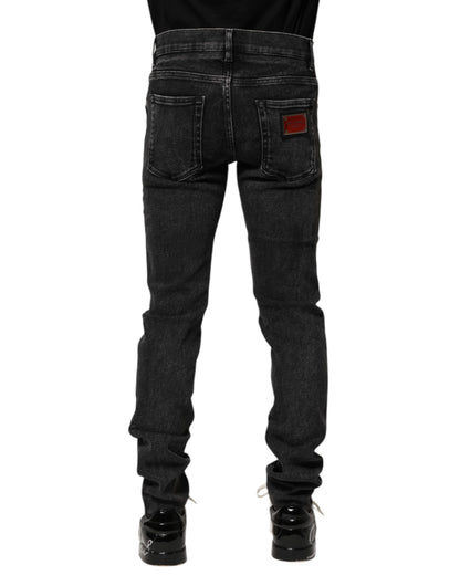 Black Cotton Skinny Men Denim Jeans