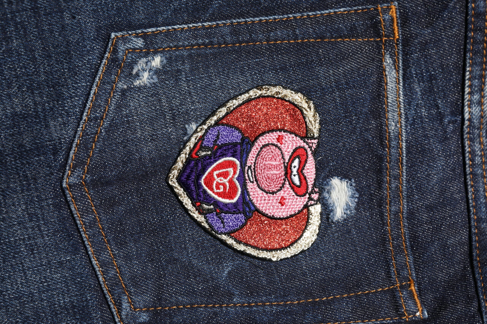 Dark Blue Tattered Skinny Denim Jeans