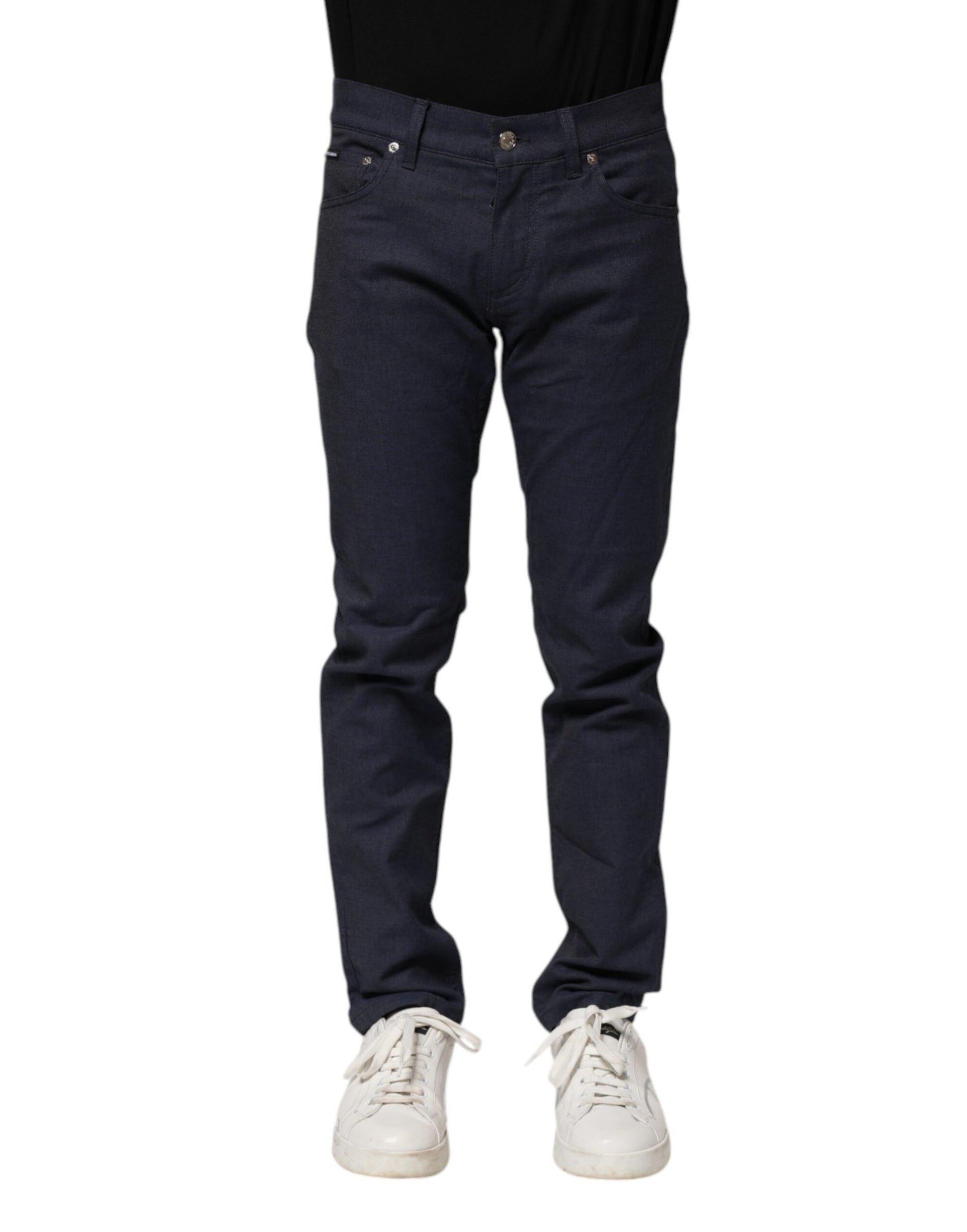 Dark Blue Cotton Skinny Denim Jeans