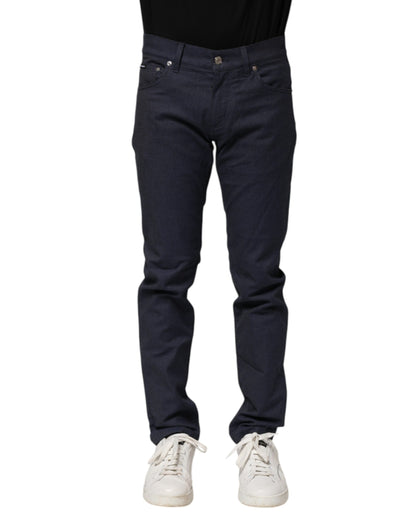 Dark Blue Cotton Skinny Denim Jeans