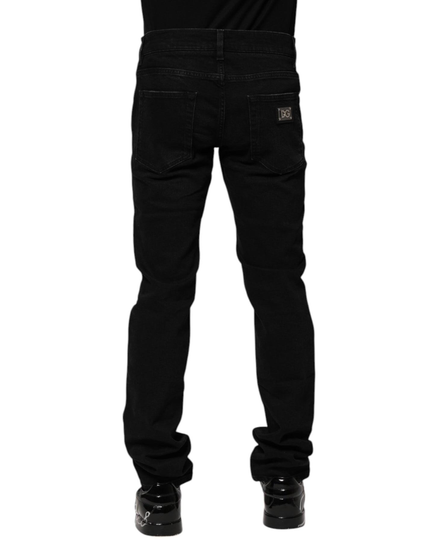 Black Cotton Skinny Men Denim Jeans