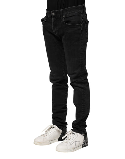 Black Cotton Skinny Men Denim Jeans