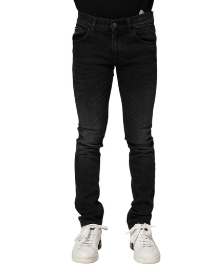 Black Cotton Skinny Men Denim Jeans