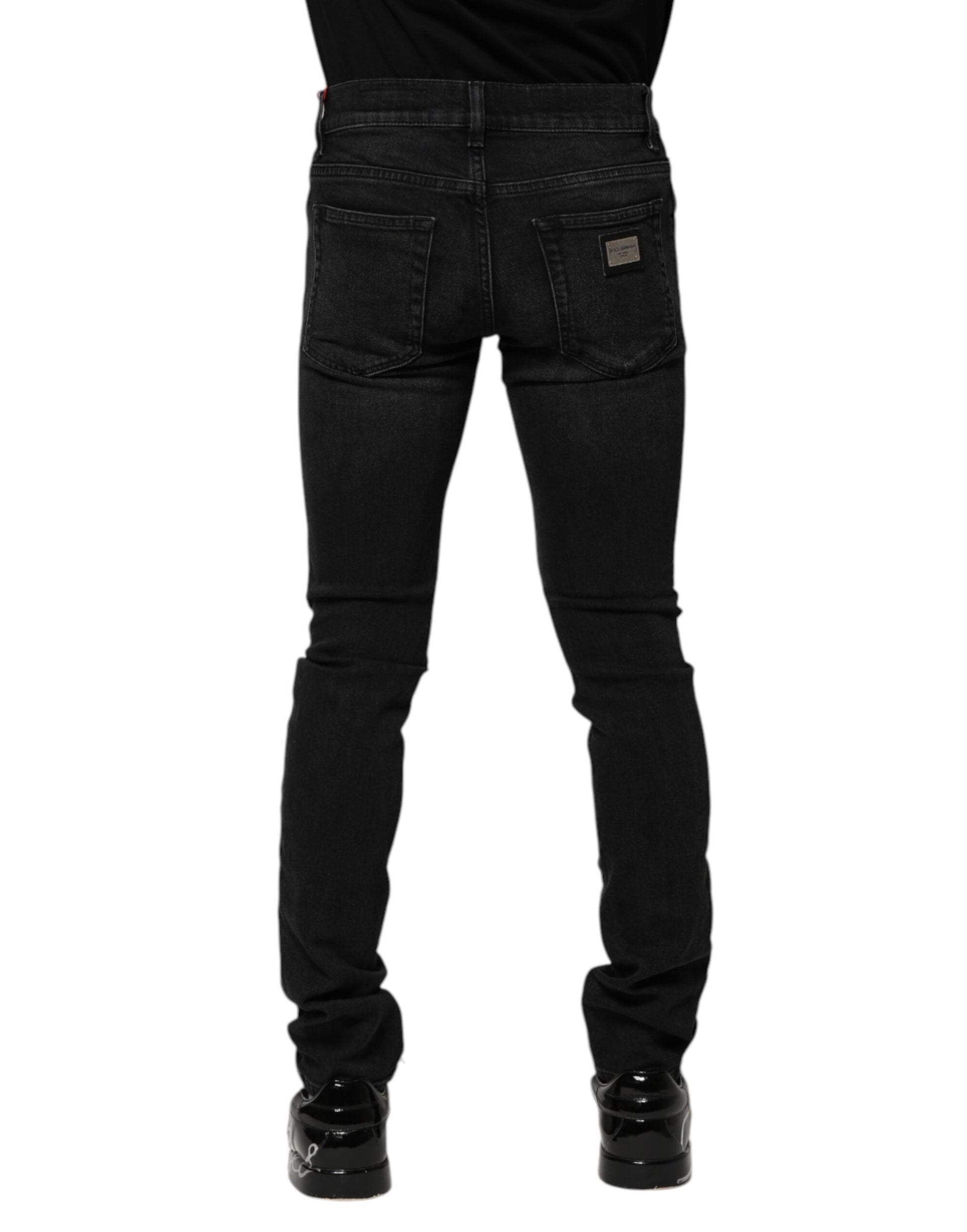 Black Cotton Skinny Men Denim Jeans