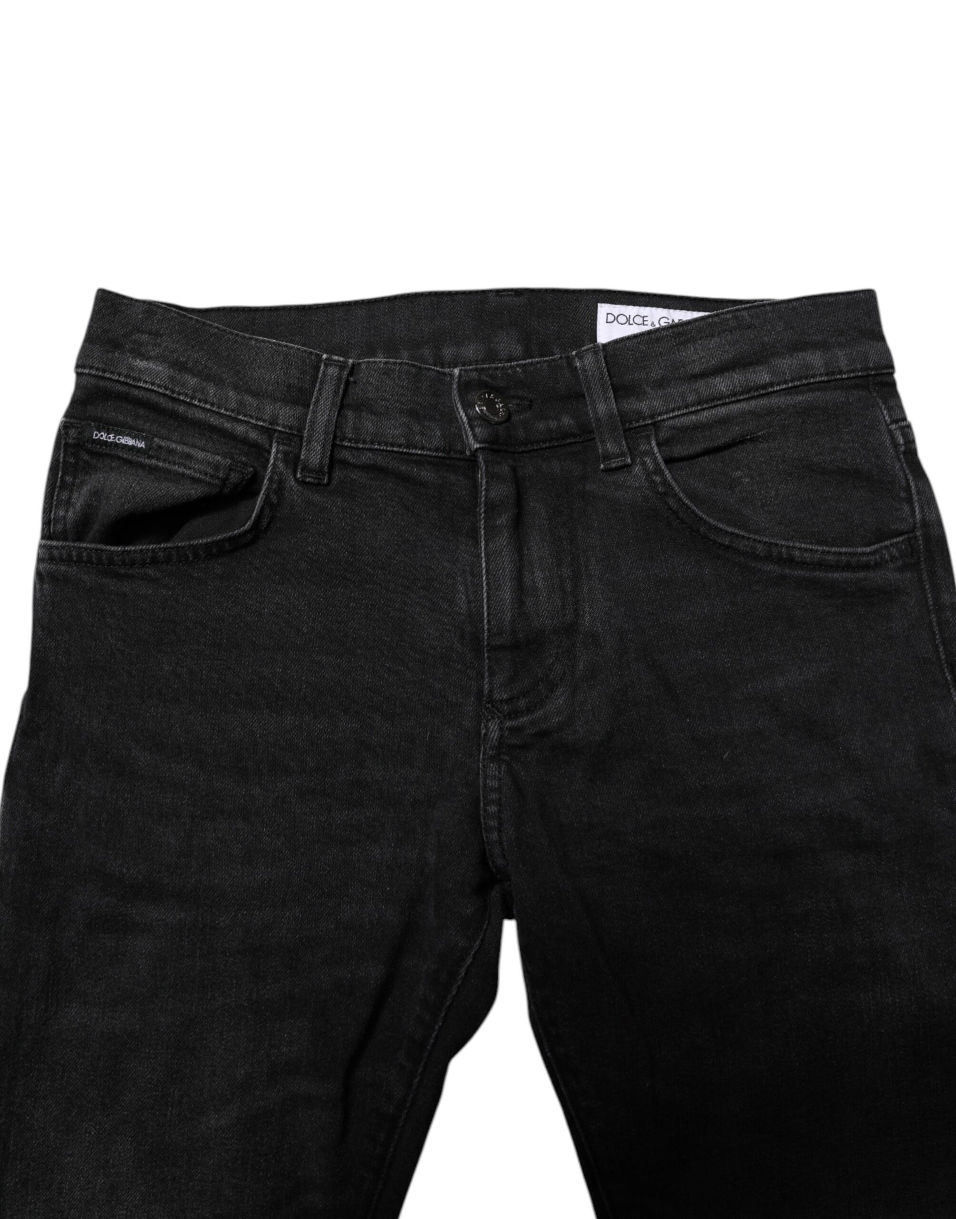 Black Cotton Skinny Men Denim Jeans