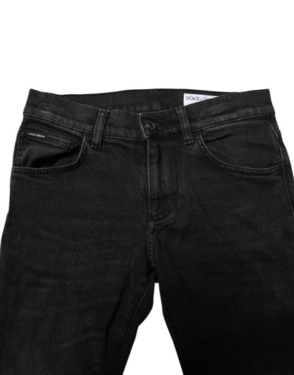 Black Cotton Skinny Men Denim Jeans