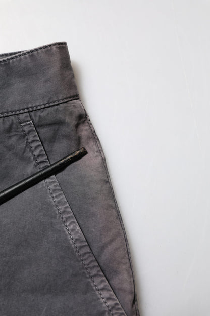 Dark Gray Cotton Stretch Denim Bermuda Shorts