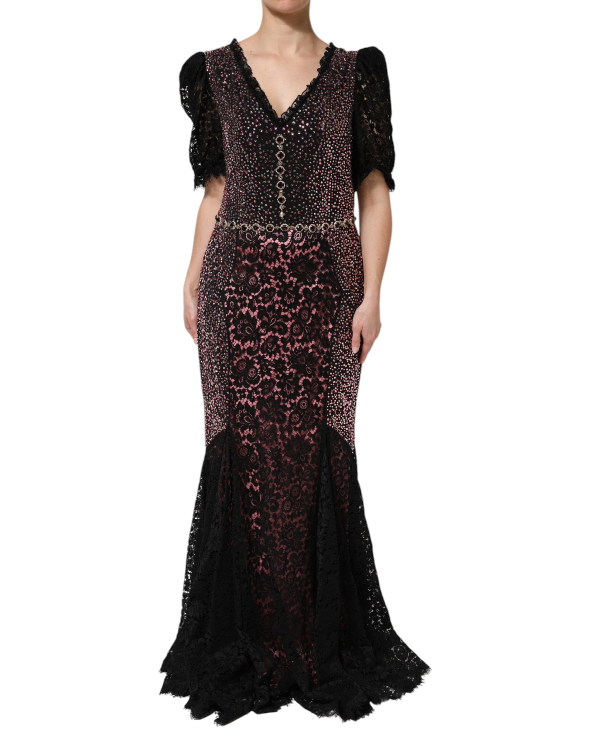 Multicolor Embellished Mermaid Gown Dress