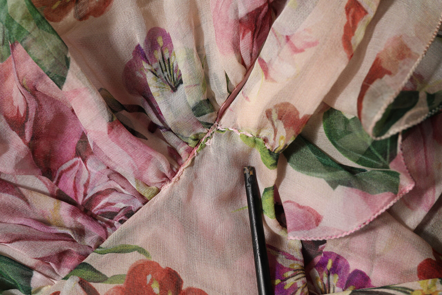 Pink Floral Print Tiered Long Maxi Dress