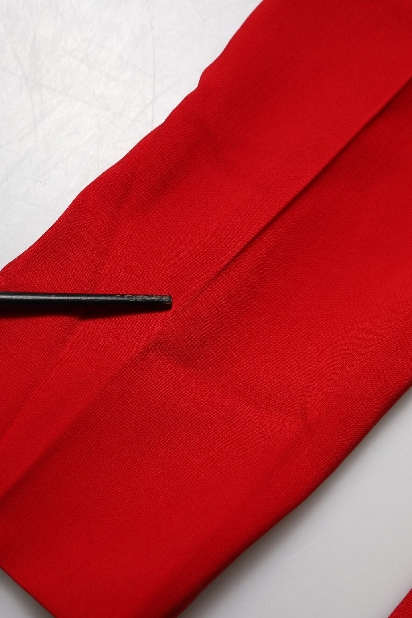 Red Wool Mid Waisted Tapered Pants