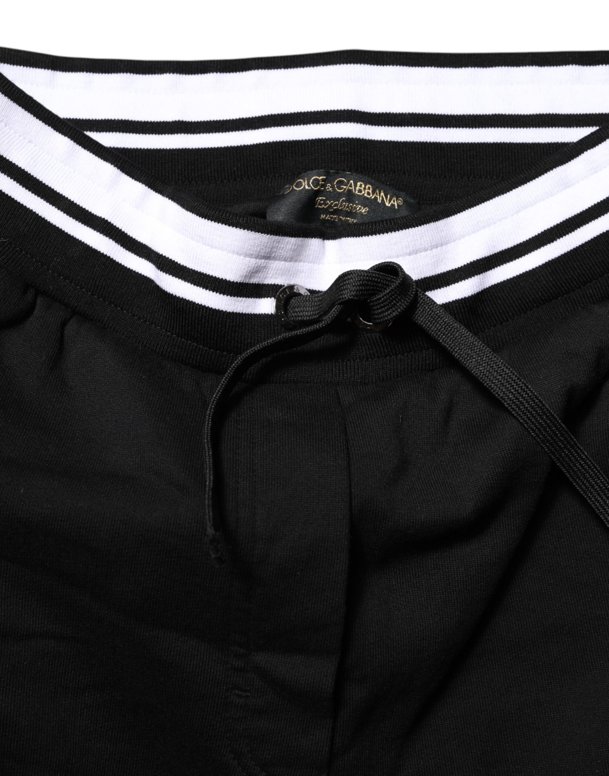 Black Cotton Mid Waist Jogger Pants