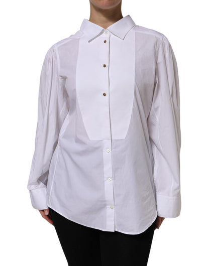 White Cotton Long Sleeves Formal Top Shirt