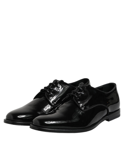 Black Patent Leather Derby Formal Dress Shoes