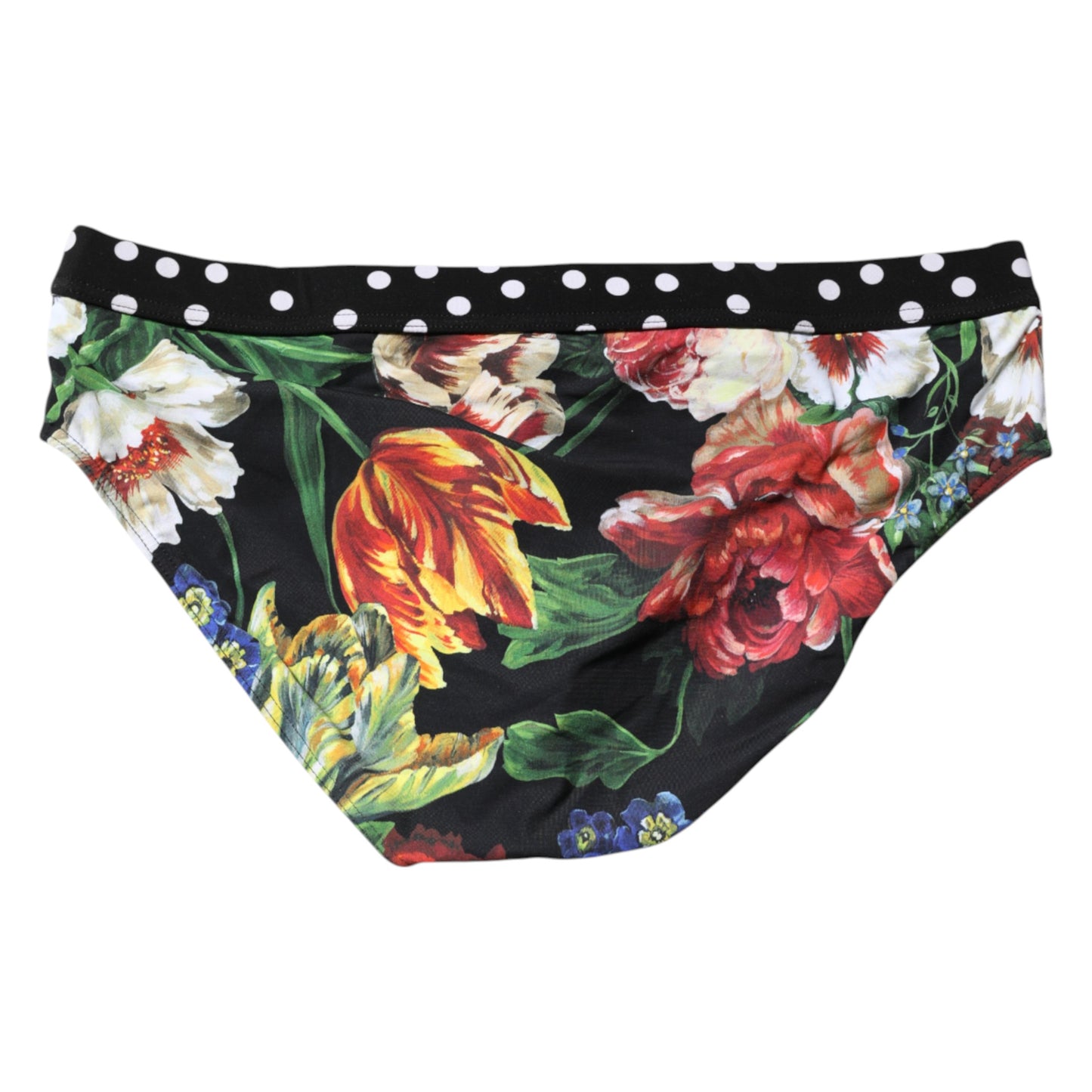 Black Floral Logo Beachwear Men Brief Swimwear
