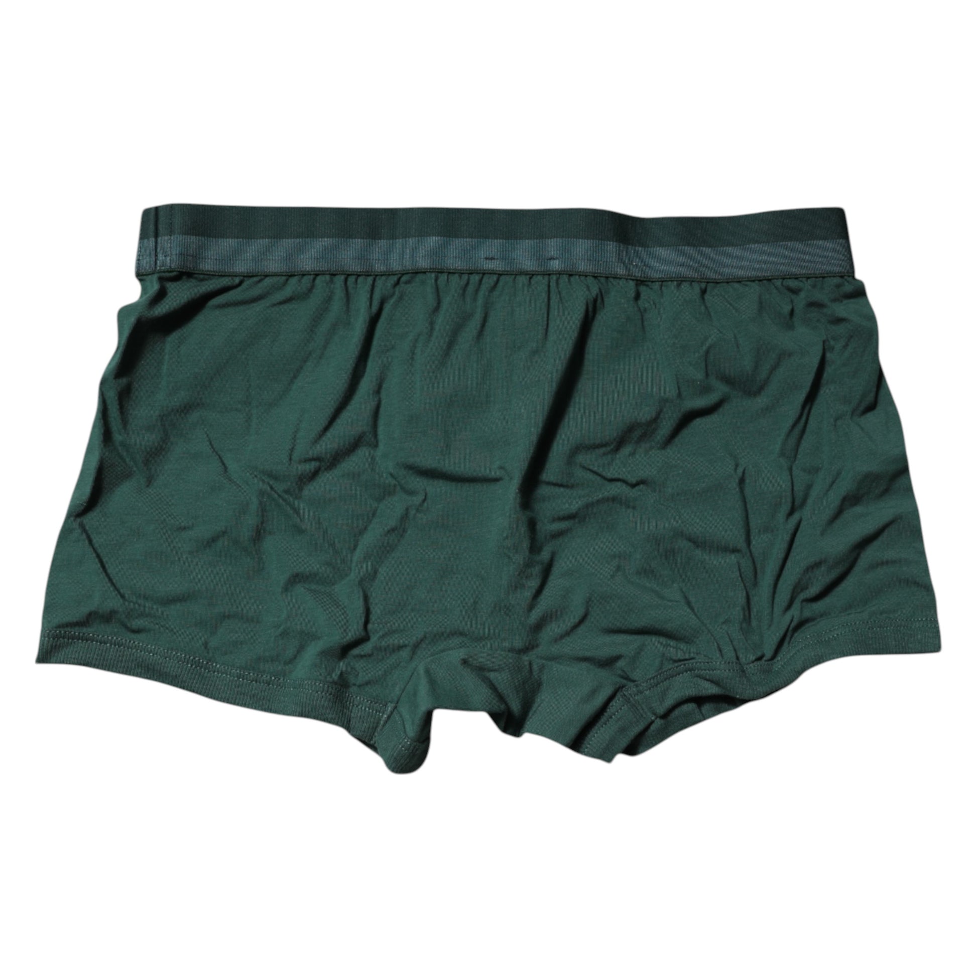 Green Cotton Regular Men Boxer Brief Underwear