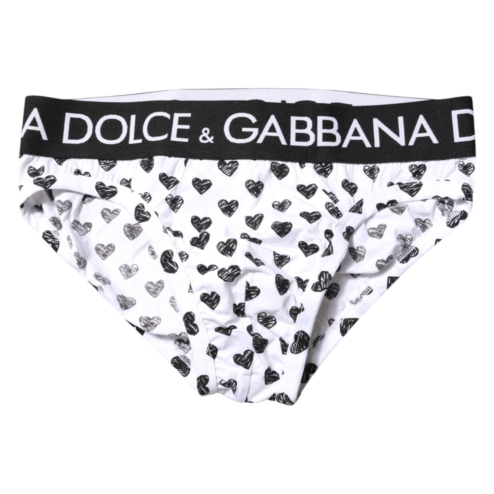 White Heart Printed Regular Brief Underwear
