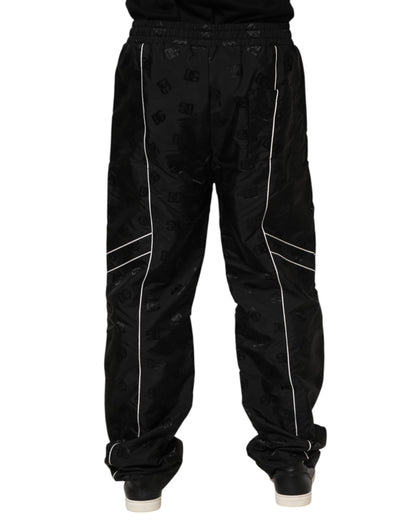 Black Cotton Straight Jogger Sweatpants Pants
