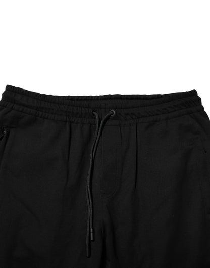 Black Cotton Men Jogger Sweatpants Pants