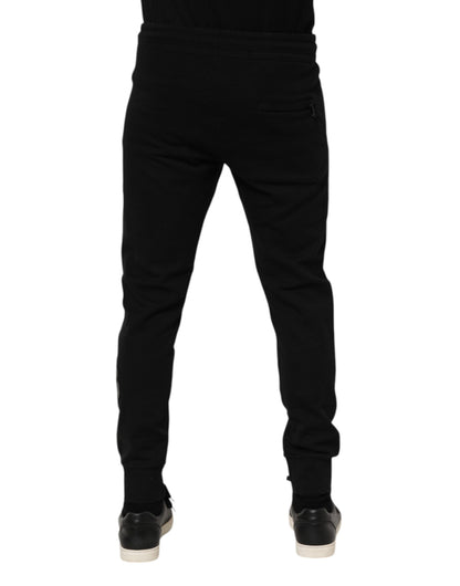 Black Cotton Men Jogger Sweatpants Pants