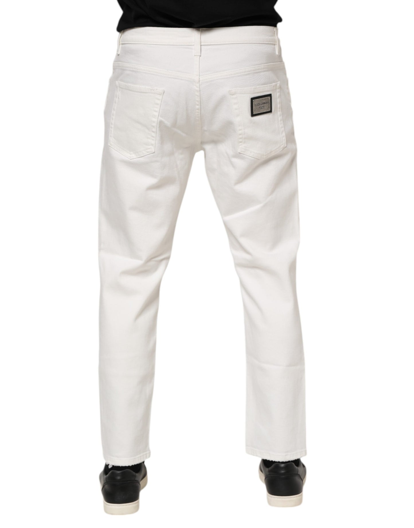 White Cotton Loose Men Denim Jeans