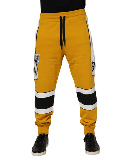 Yellow Cotton Logo Jogger Sweatpants Pants