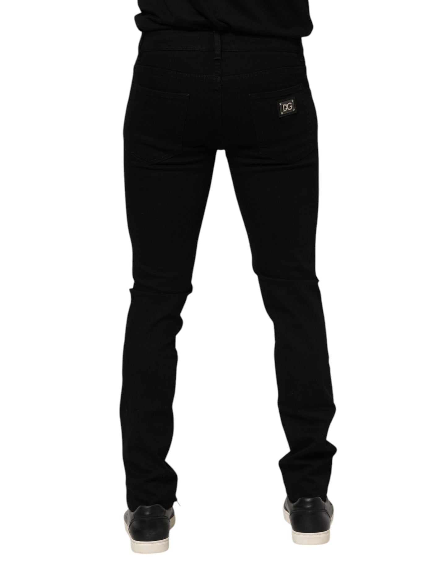 Dark Blue Cotton Logo Plaque GOLD Denim Jeans