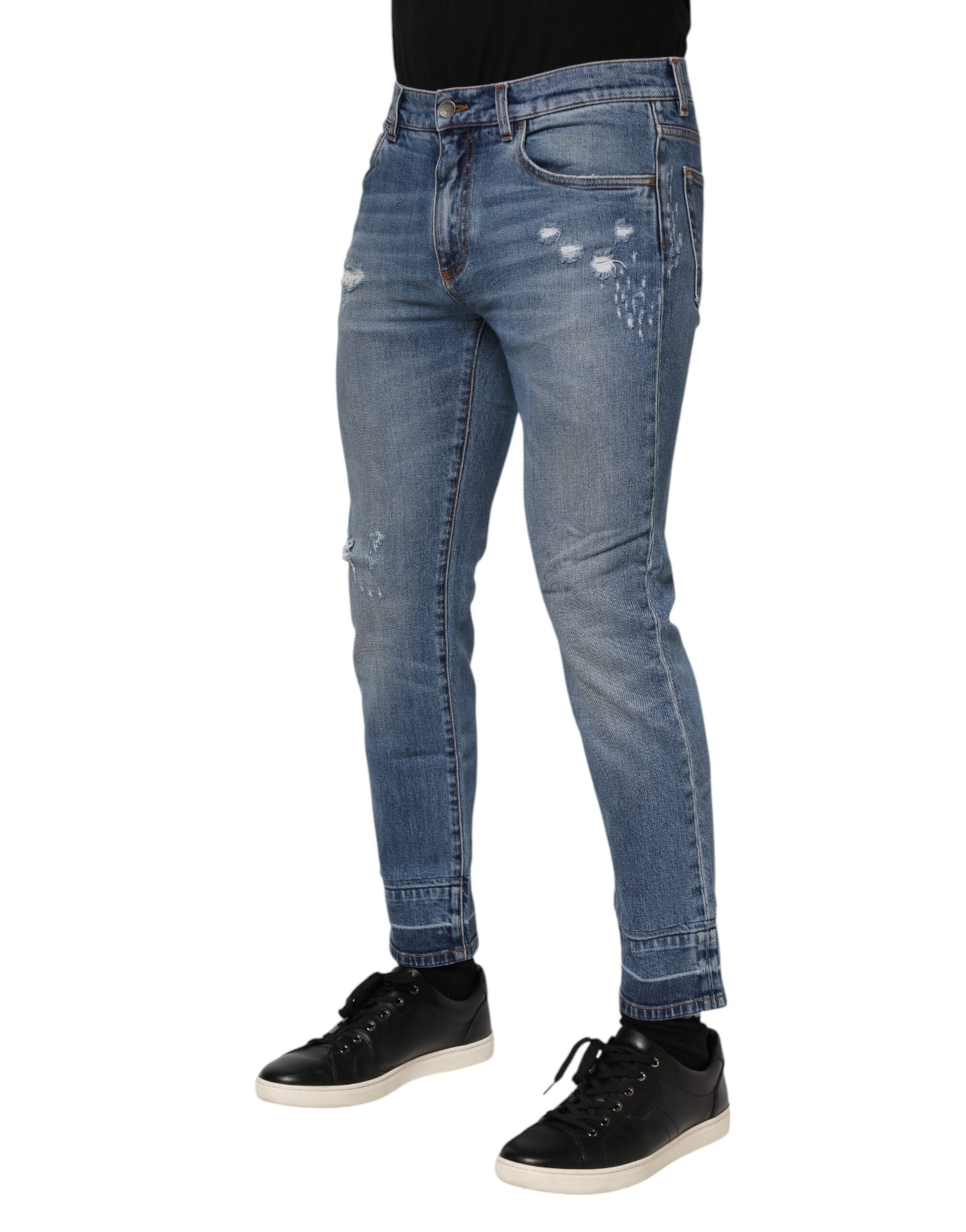 Blue Cotton Logo Plaque COMFORT Denim Jeans