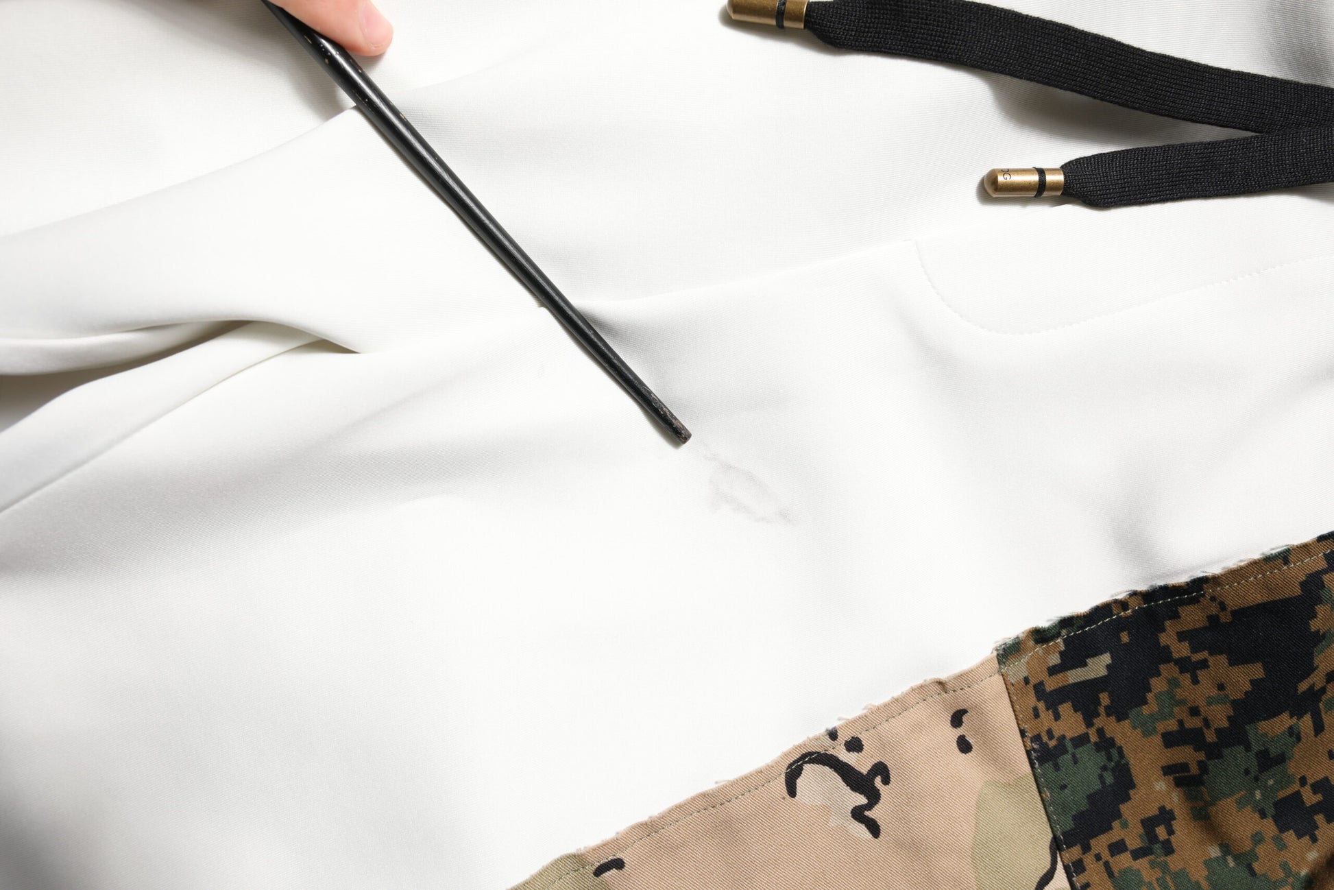 White Patchwork Mens Jogger Pants