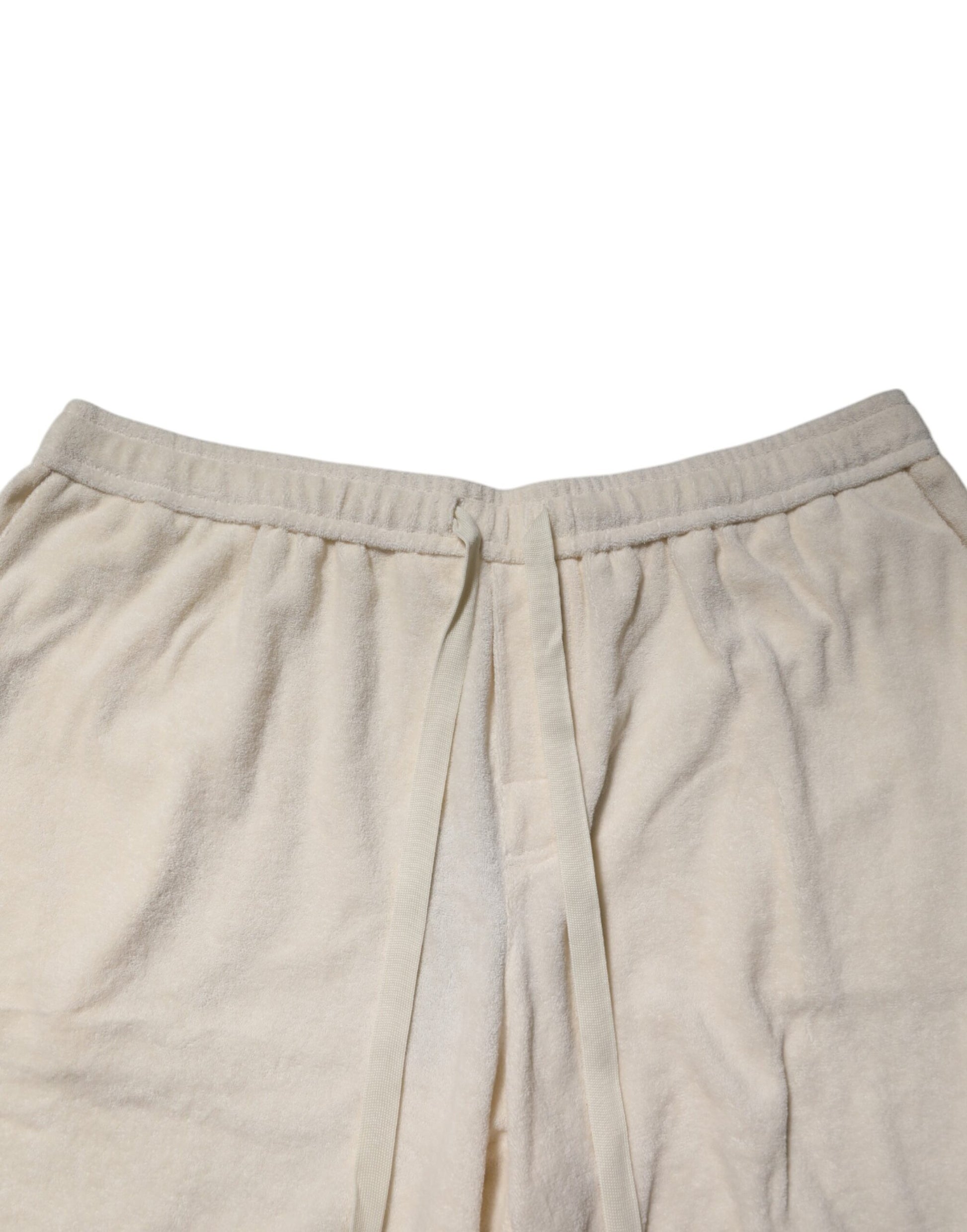 Ivory Cotton Men Bermuda Sweatshorts Shorts
